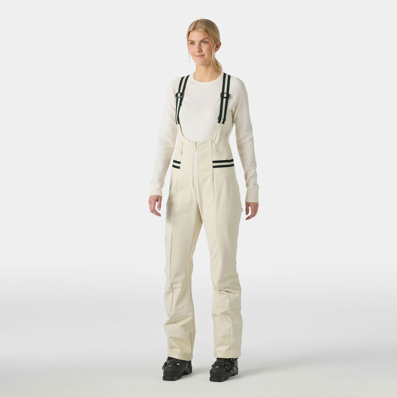 Women's Avanti Softshell Ski Bib Pants - 034 CREAM