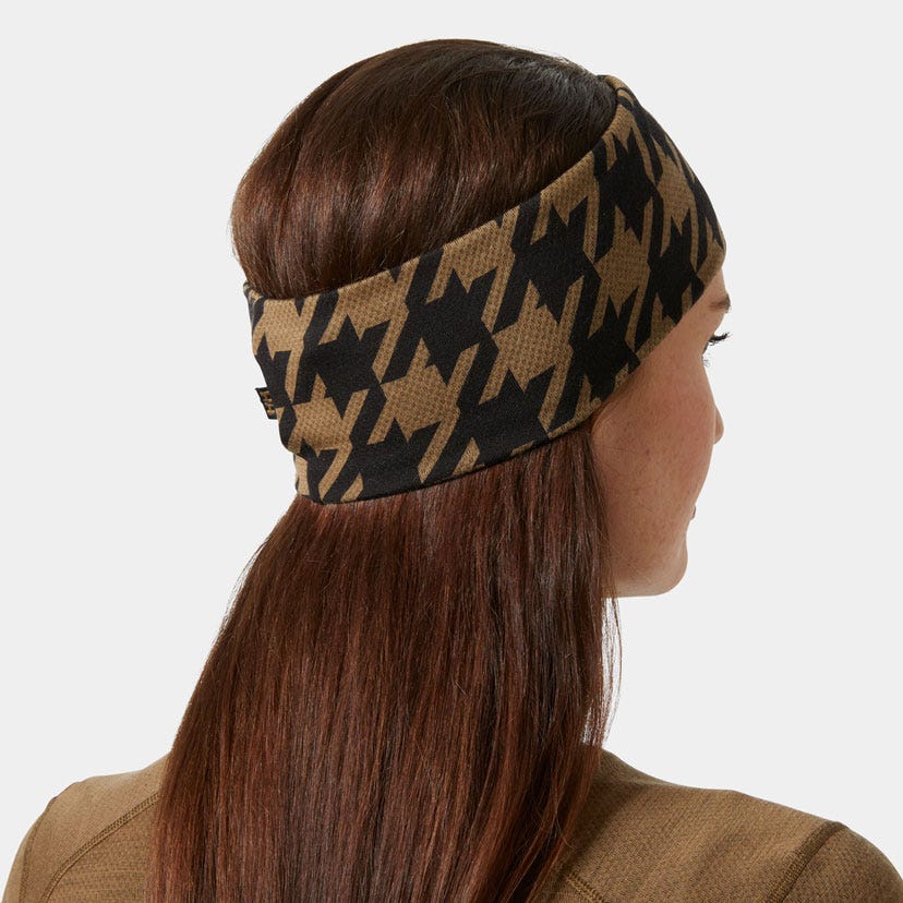 HH LIFA® Merino Headband - 718 SEPIA HOUNDSTOOTH AOP