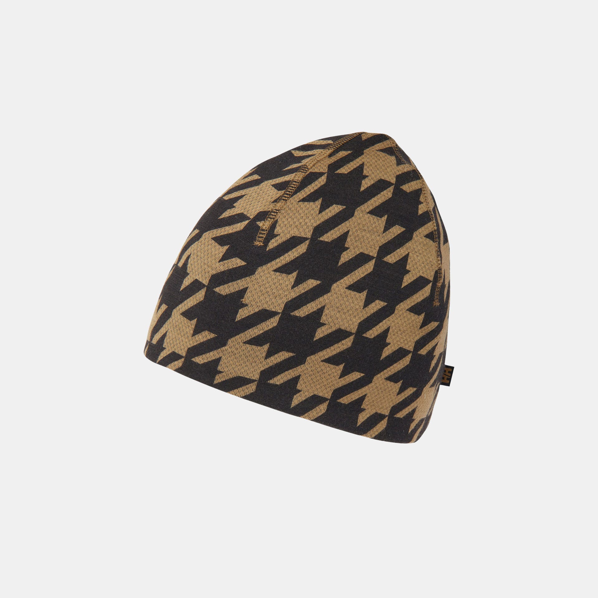 HH LIFA® Merino Beanie - 718 SEPIA HOUNDSTOOTH AOP
